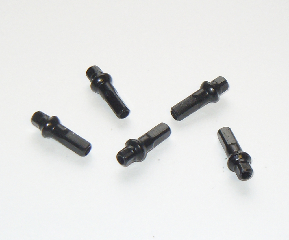 Double Square Nippel Alu, Polyax, schwarz, L=14 mm, G=18 mm,