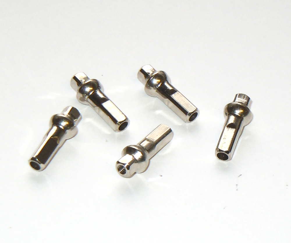 Double Square Nippel Messing SILS, Polyax, silber, L=12 mm, G=16 mm,