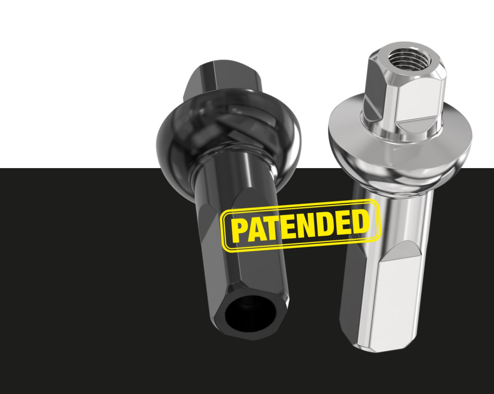 Double Square XL Nippel Messing, Polyax, schwarz, L=12 mm, G=16 mm,