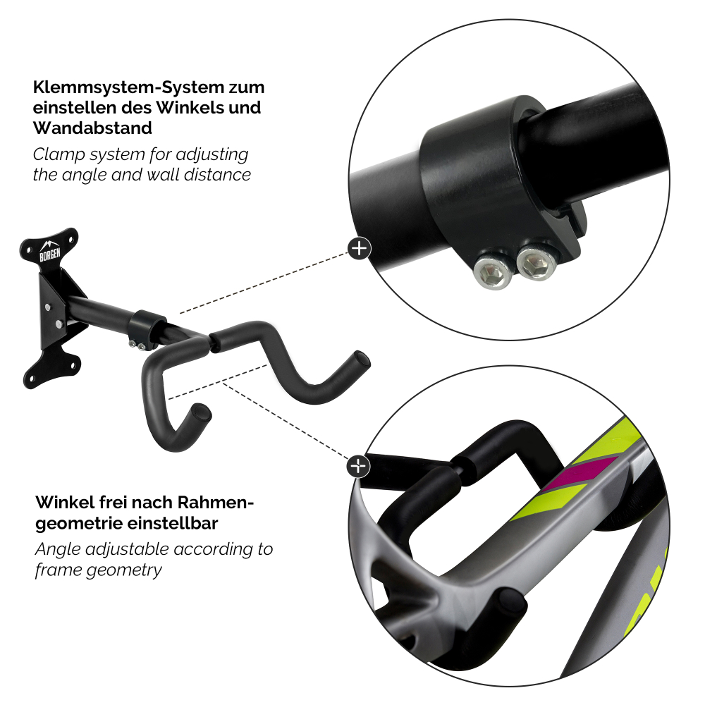 Borgen Fahrrad Wandhalterung, einstell- und klappbar