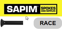 SAPIM RACE 340 mm, OHNE Gewinde, schwarz, gerade